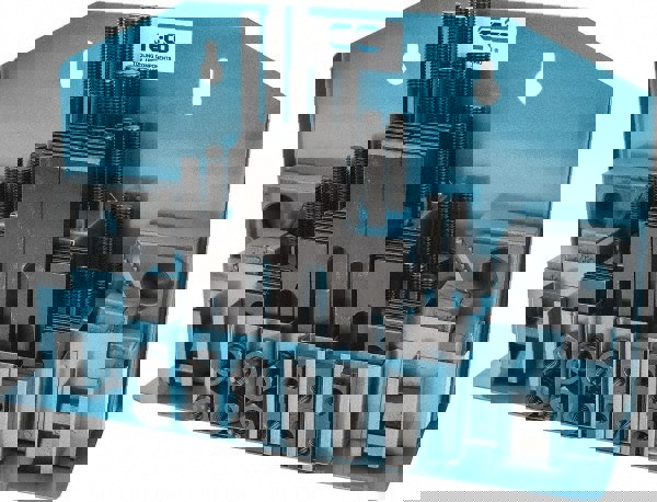 Fixture Clamp Step Block & Clamp Set: 52 Pc, M10x1.5 Stud Thread, 12 mm T-Slot, 25 mm Step Block Width