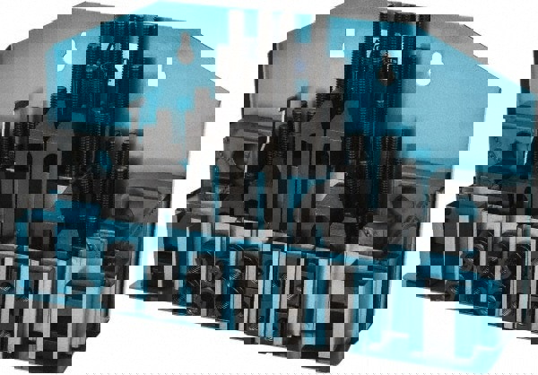 Fixture Clamp Step Block & Clamp Set: 52 Pc, M12x1.75 Stud Thread, 14 mm T-Slot, 25 mm Step Block Width