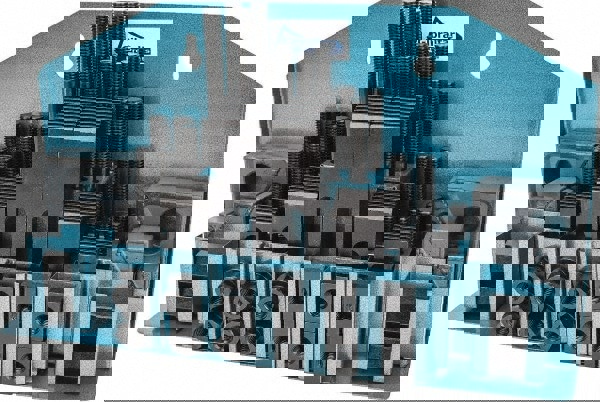 Fixture Clamp Step Block & Clamp Set: 52 Pc, M12x1.75 Stud Thread, 16 mm T-Slot, 25 mm Step Block Width