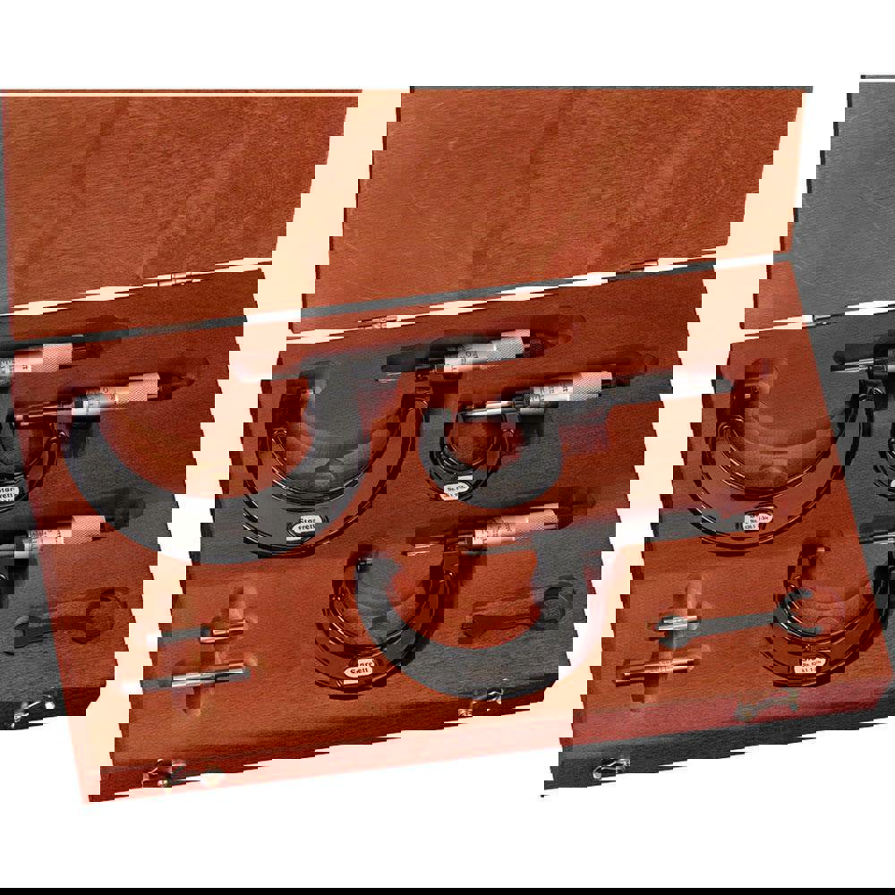 Mechanical Outside Micrometer Set: 3 Pc, 0 to 3