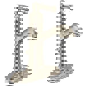 Single Handle Monoblock Bathroom Sink Faucet in Brushed Nickel