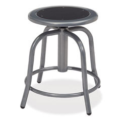 Adjustable Height Swivel Stool: Steel, Black & Gray