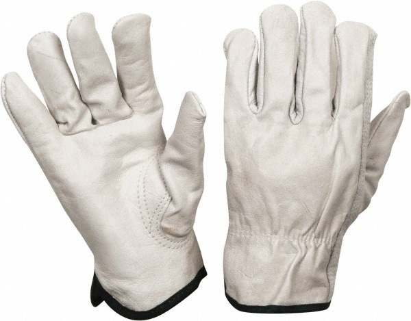 Work Gloves: PRO-SAFE Size Medium, Not Lined, Cowhide