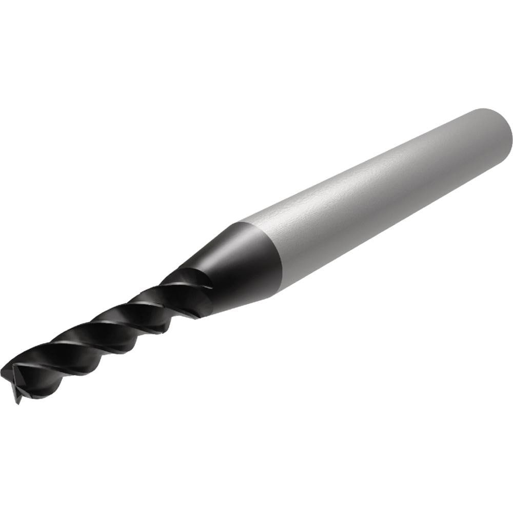 Corner Radius End Mill: 3 mm Dia, 9.5 mm LOC, 0.2 mm Radius, 4 Flutes, Solid Carbide