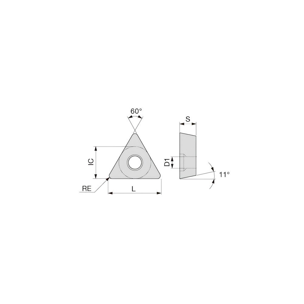 Turning Inserts; Relief Angle: 110 ; Insert Style: TPMT ; Corner Radius (Inch): 3/64 ; Corner Radius (Decimal Inch): 0.0472 ; Included Angle: 60degree ; Manufacturer Grade: T505