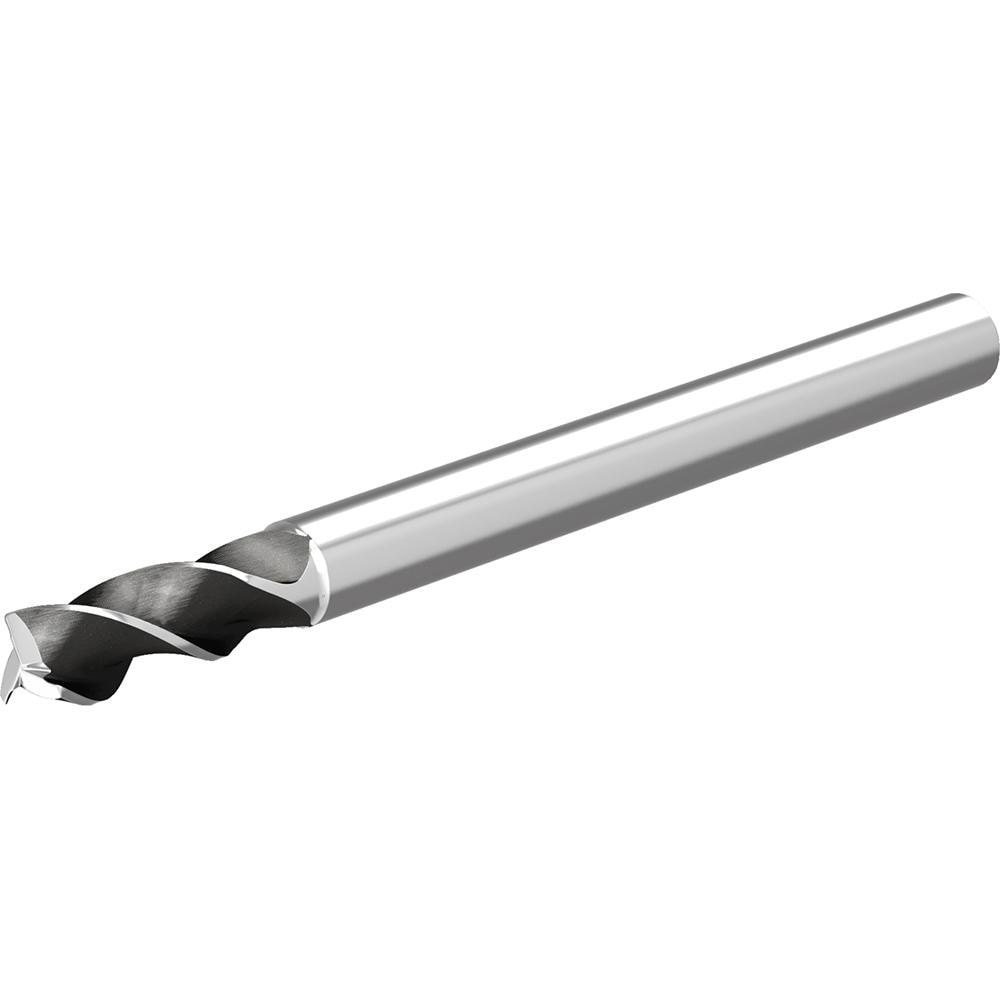 Corner Radius End Mill: 8 mm Dia, 18 mm LOC, 0.5 mm Radius, 3 Flutes, Solid Carbide