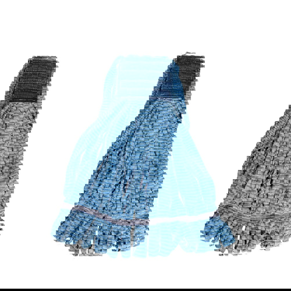 Wet Mop Loop: Clamp Jaw, Medium, Blue Mop, Microfiber