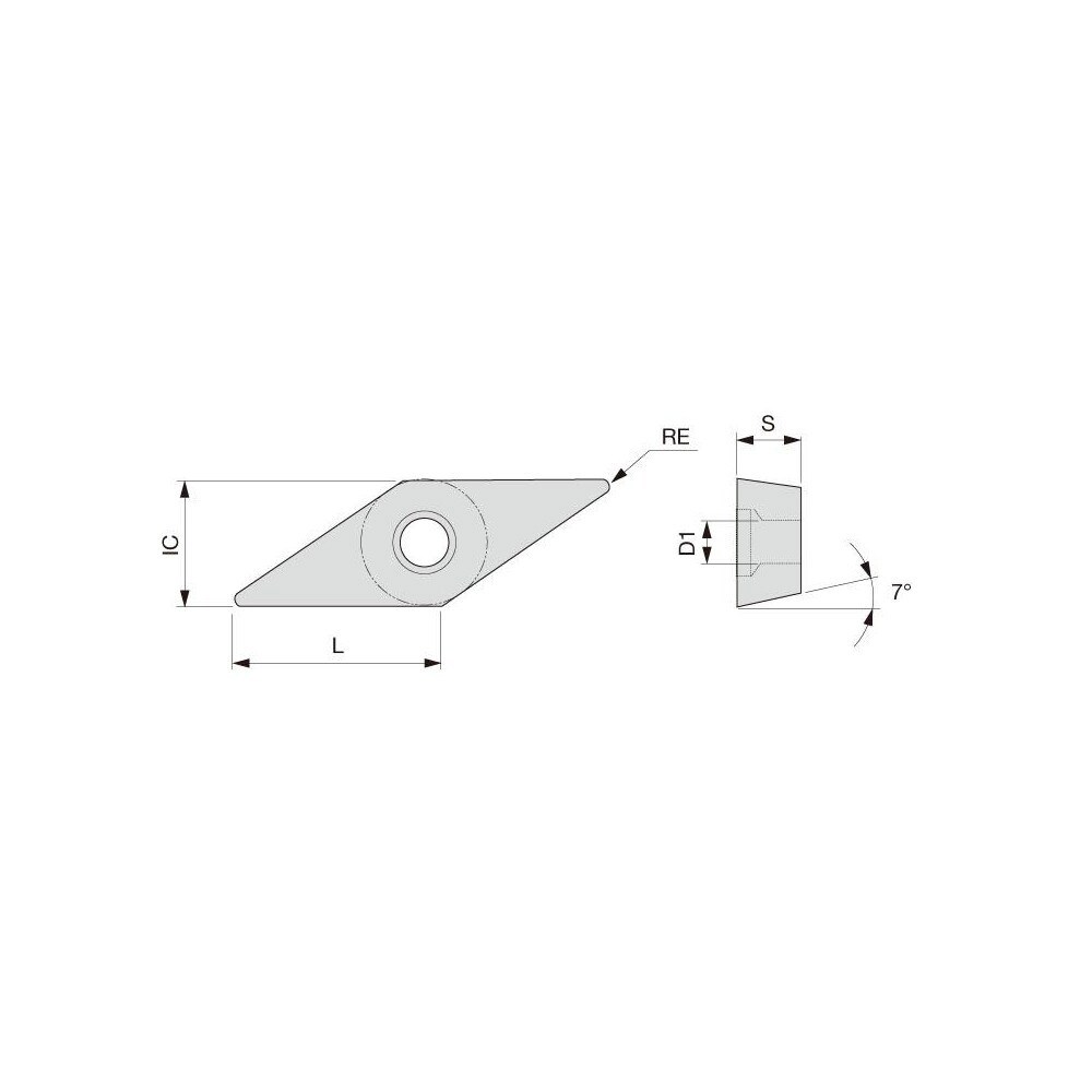 Turning Insert: VCMT332PSF AH725, Solid Carbide