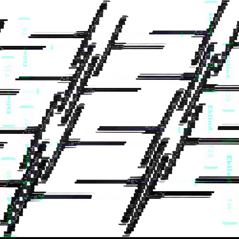 Hex Key Sets; Tool Type: T-Hand Torx (star) Key Set ; Handle Type: T-Handle ; Hex Size Range (Inch): 9/64 to 5/16 ; Container Type: Pouch ; Material: Alloy Steel ; Overall Length (Inch): 6-13/16