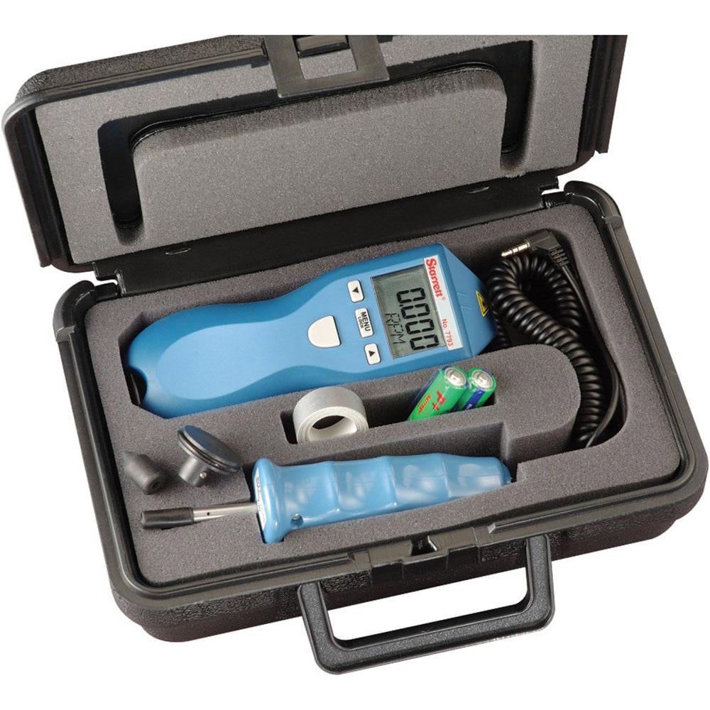 Accurate up to 0.01 (Optical) and 0.05 (Contact), 0.001 to 10 RPM Resolution, Contact and Noncontact Tachometer