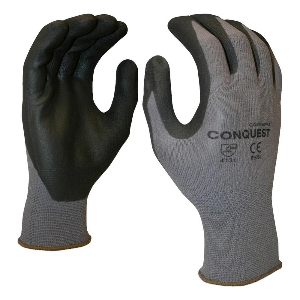 General Purpose Work Gloves: X-Small, Nitrile Coated, Polyurethane Blend