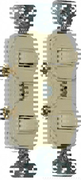 1 Pole, 120/277 VAC, 15 Amp, Flush Mounted, Self Grounding, Tamper Resistant Duplex Switch