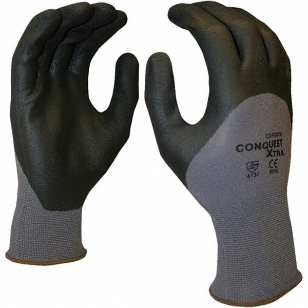 General Purpose Work Gloves: X-Small, Nitrile Coated, Polyurethane Blend