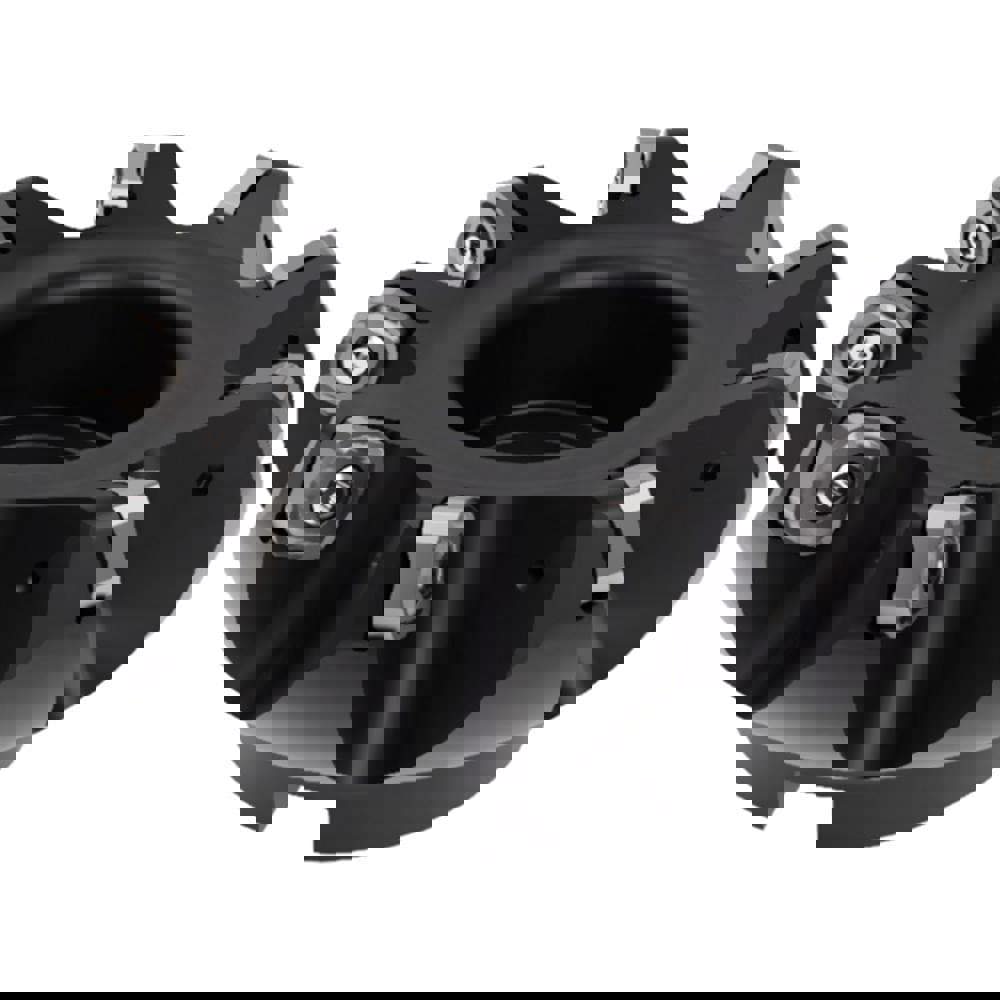 Indexable Chamfer & Angle Face Mills; Minimum Cutting Diameter (Decimal Inch): 4.0000 ; Maximum Cutting Diameter (Decimal Inch): 4.3479 ; Maximum Depth of Cut (Decimal Inch): 0.3543 ; Arbor Hole Diameter (Decimal Inch): 1.2500