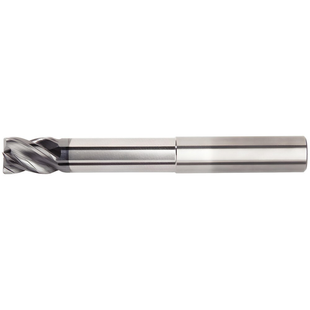 Corner Radius End Mill: 4 mm Dia, 11 mm LOC, 0.5 mm Radius, 4 Flutes, Solid Carbide