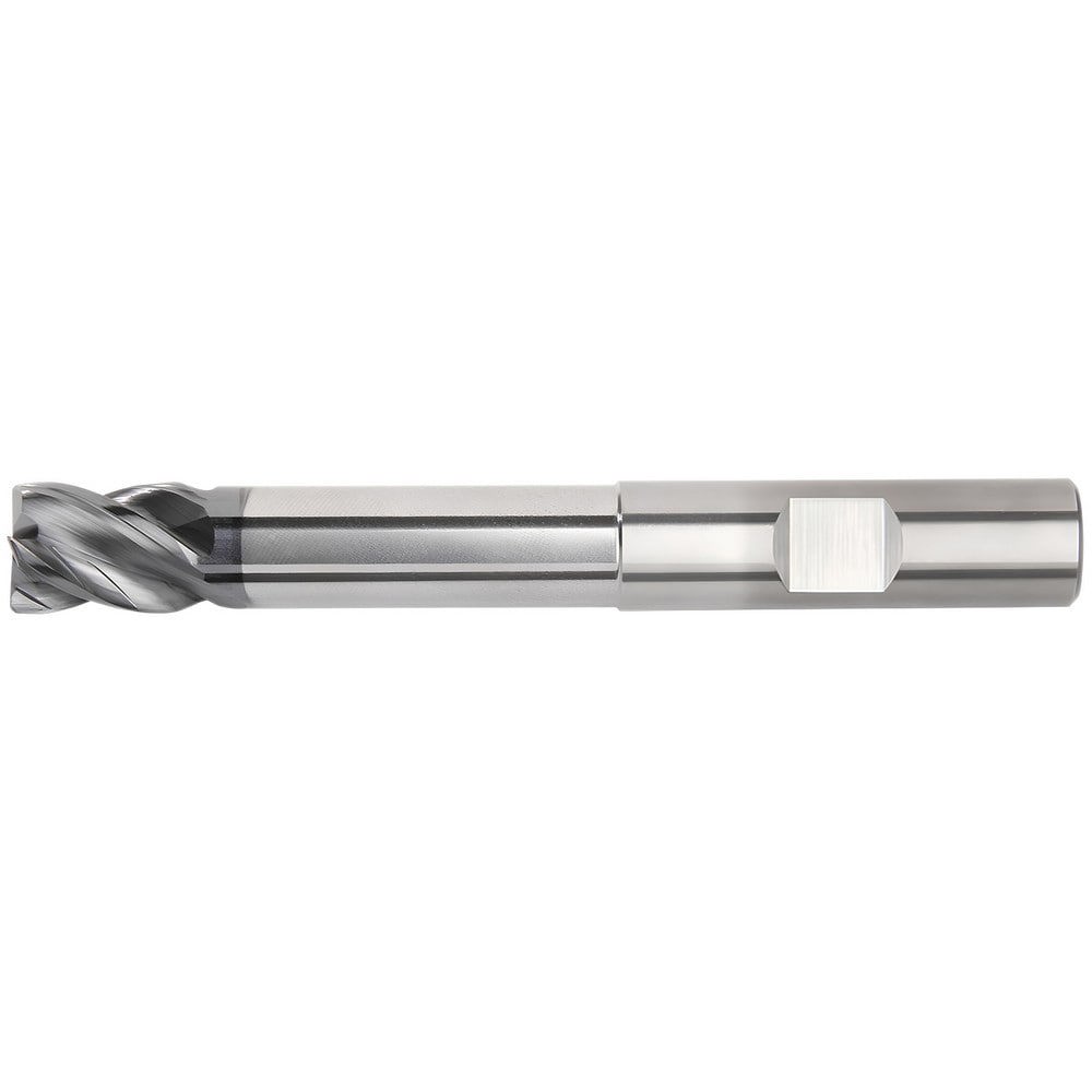 Corner Radius End Mill: 25 mm Dia, 45 mm LOC, 2 mm Radius, 4 Flutes, Solid Carbide