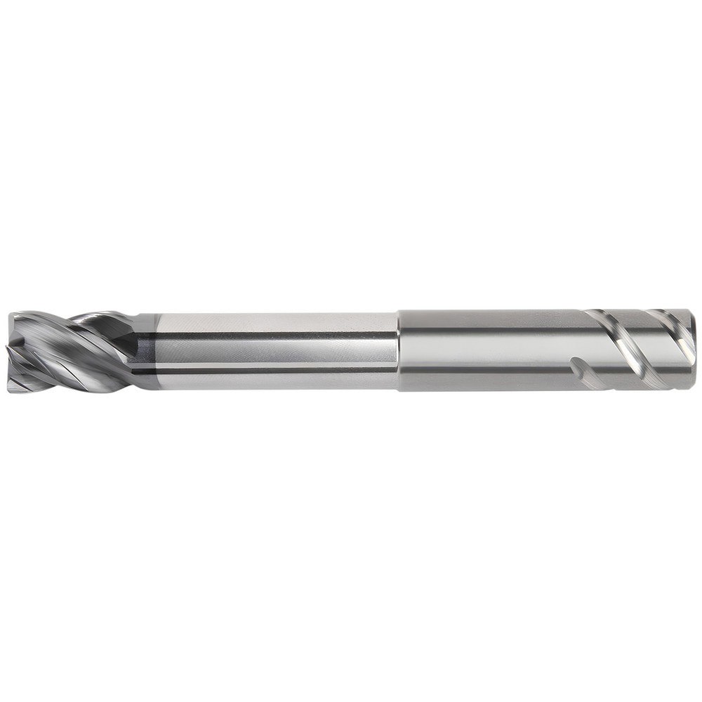 Corner Radius End Mill: 12 mm Dia, 26 mm LOC, 0.5 mm Radius, 4 Flutes, Solid Carbide