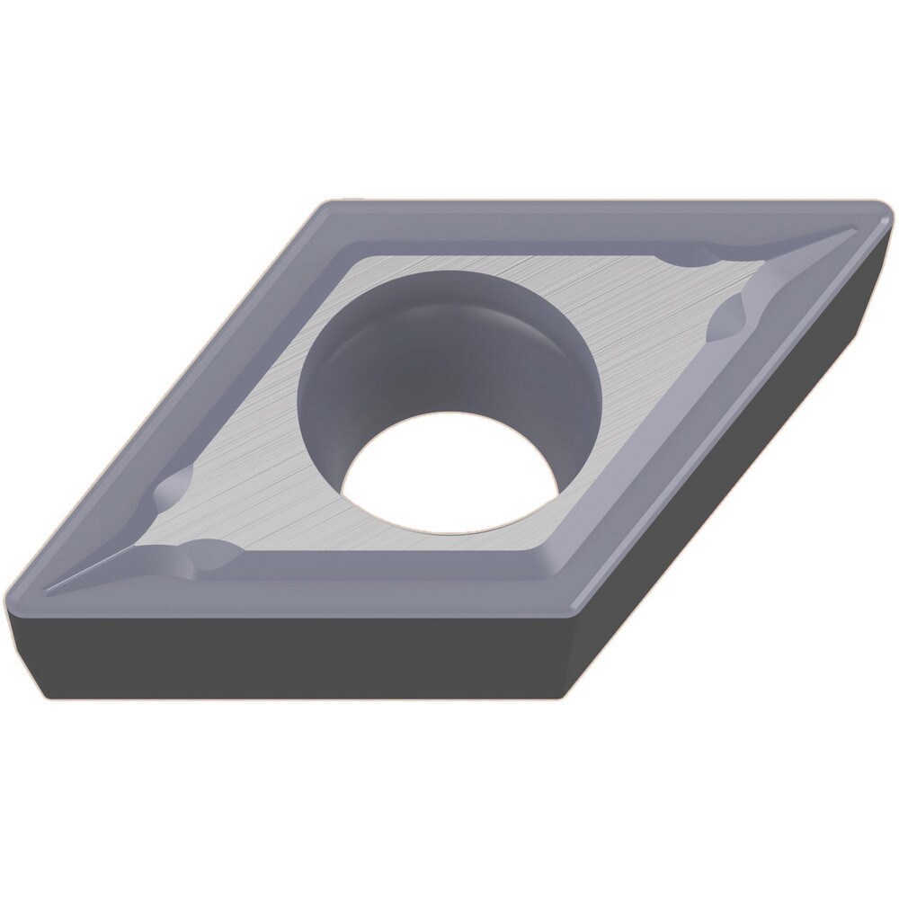 Turning Inserts; Relief Angle: 7.000 ; Insert Style: DCMT ; Corner Radius (mm): 0.80 ; Corner Radius (Inch): 1/32 ; Corner Radius (Decimal Inch): 0.0312 ; Included Angle: 55.00