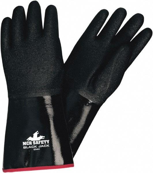 Work Gloves: Black Jack Size Large, Foam Lined