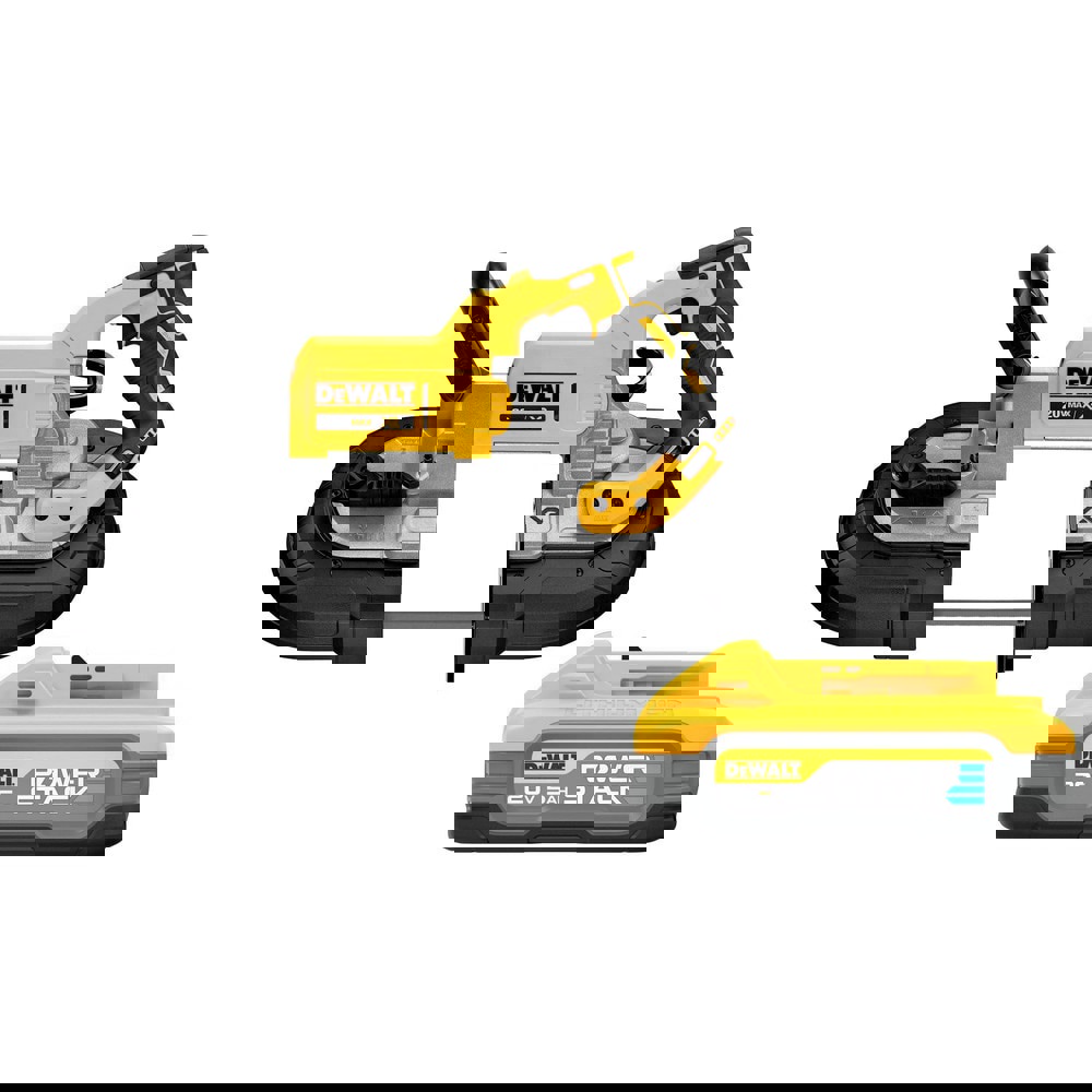 Cordless Portable Bandsaws; Voltage: 20.00 ; Maximum Depth of Cut (Decimal Inch): 5 ; Low Speed (SFPM): 0 ; Cutting Capacity - Round: 4-3/4 in ; Cutting Capacity - Rectangular: 5 in; 4-3/4 in ; Number Of Speeds: 1