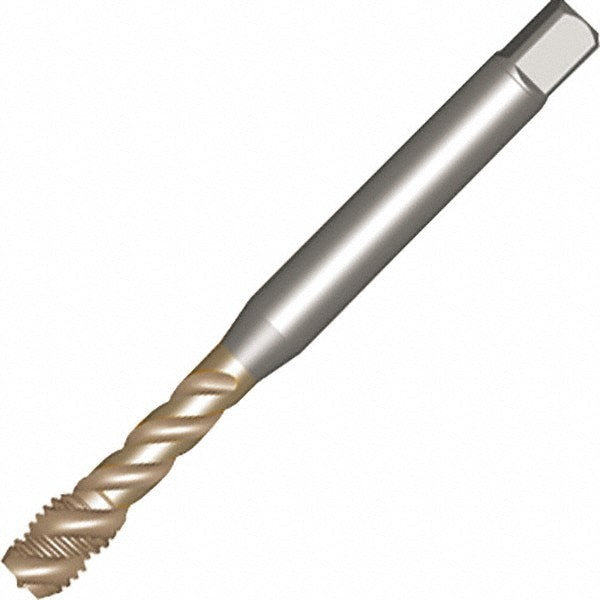 Spiral Flute Tap: #4-48 UNF, 3 Flutes, 3BX Class of Fit, High Speed Steel, Bright/Uncoated