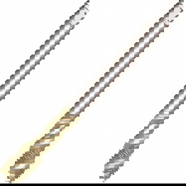 Spiral Flute Tap: 7/16-14, UNC, 3 Flute, Modified Bottoming Chamfer, 3BX Class of Fit, Powdered Metal, FeN Finish