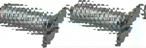 Sheet Metal Screw: #12, Flat Head, Slotted Drive, 1-1/2