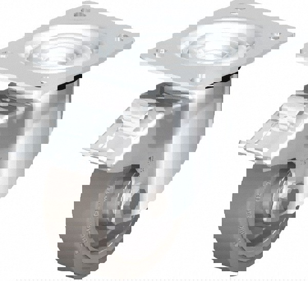 Swivel Top Plate Caster: Solid Rubber, 4