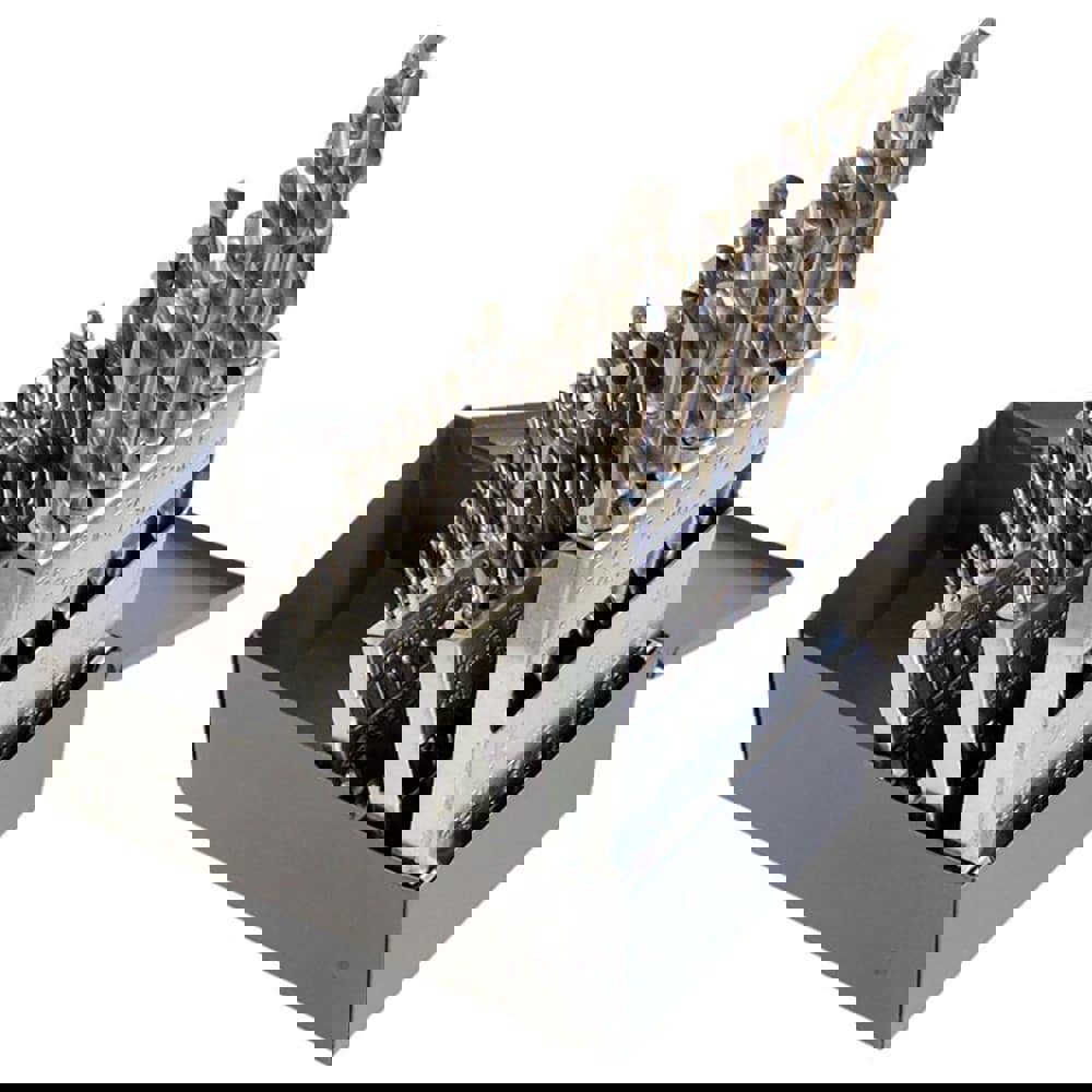 Drill Bit Set: Jobber Length Drill Bits, 29 Pc, 118 &deg;, High Speed Steel