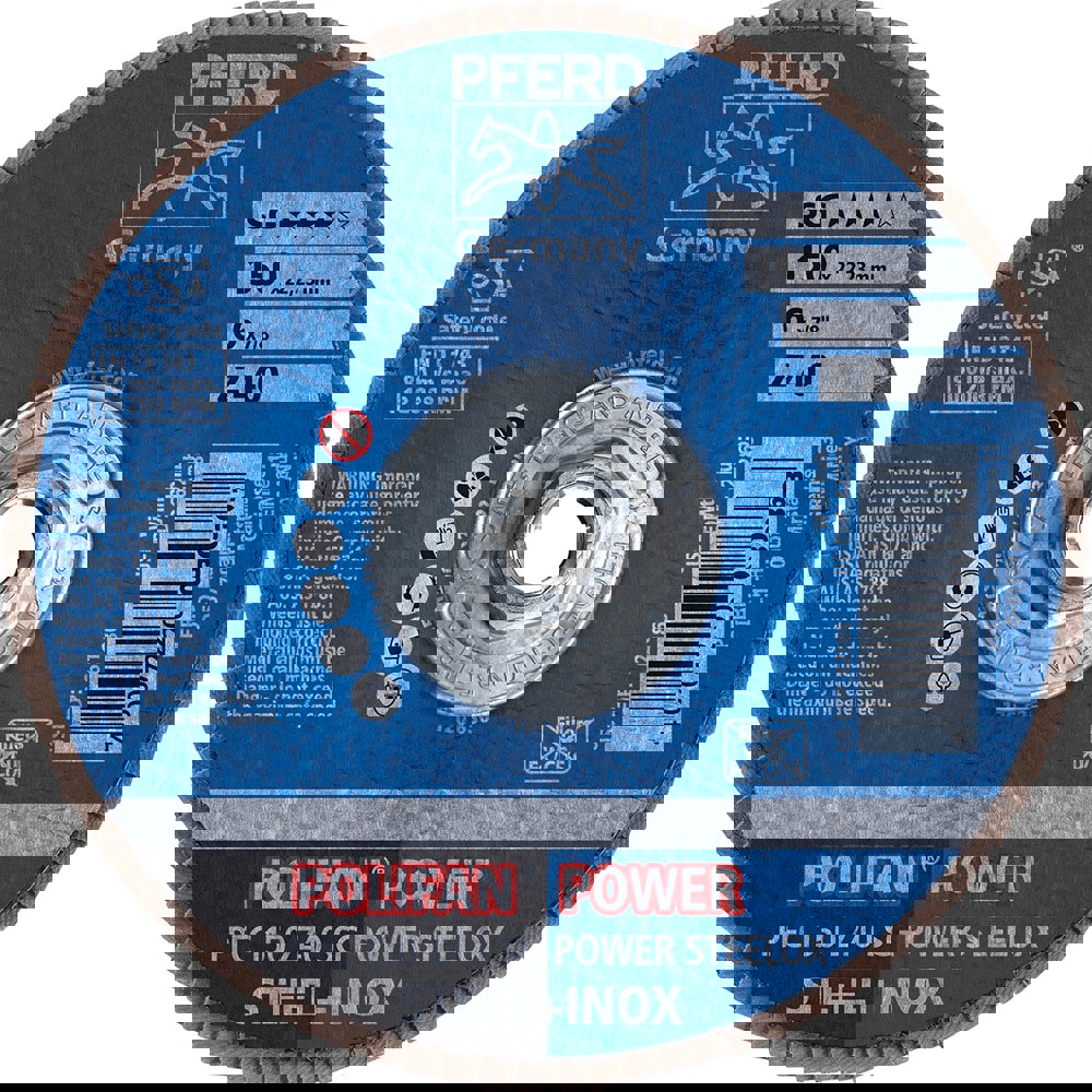Flap Disc: 5/8-11 Hole, 40 Grit, Zirconia Alumina, Type 29