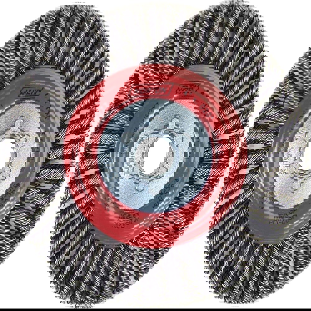 Wheel Brushes; Mount Type: Threaded ; Outside Diameter (Inch): 4 ; Face Width (Inch): 3/16 ; Arbor Hole Thread Size: 5/8-11 ; Fill Material: Carbon Steel ; Maximum Rpm: 20000