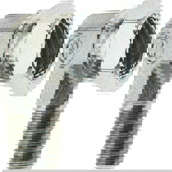 Steel Flared Tube 90 Deg Swivel Elbow: 3/8