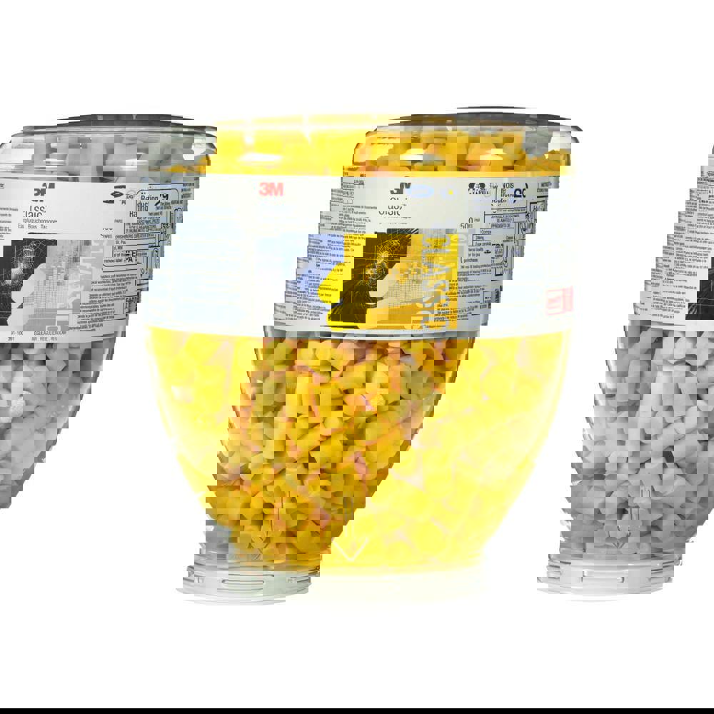 Earplug Dispenser Refill: 500Pr, Foam, Barrel Shape, 29dB