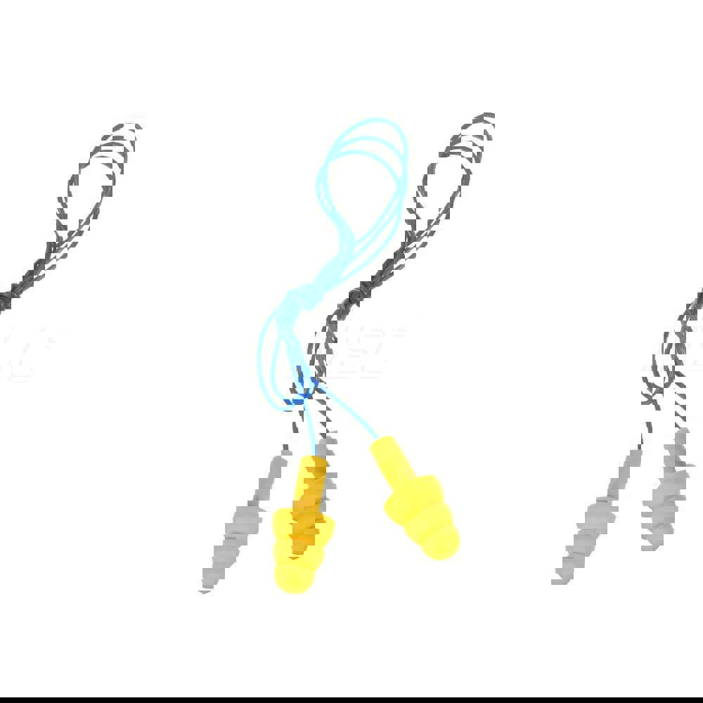 Earplug: 25dB, Plastic, Flanged, Push-In Stem, Corded