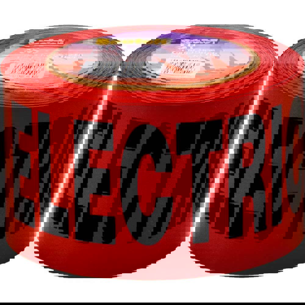 Underground Utility Marking Tape; APWA Color Meaning: Electric Power Lines, Cables, Conduit & Lighting Cables ; Roll Width: 3 ; Thickness: 4