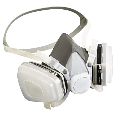 Half Facepiece Respirator with Cartridge: Large, Thermoplastic Elastomer, Permanently Attached