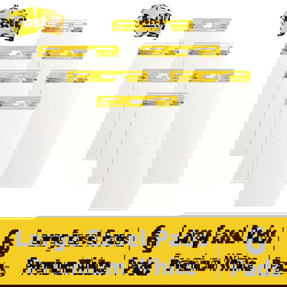 Easel Pads & Accessories; Display/Marking Boards Accessory Type: Easel Pads; For Use With: Easel Stands; Detailed Product Description: Post-it Super Sticky Easel Pad 559 VAD 6PK, 25 in. x 30 in., White; Width (Inch): 25; Color: White