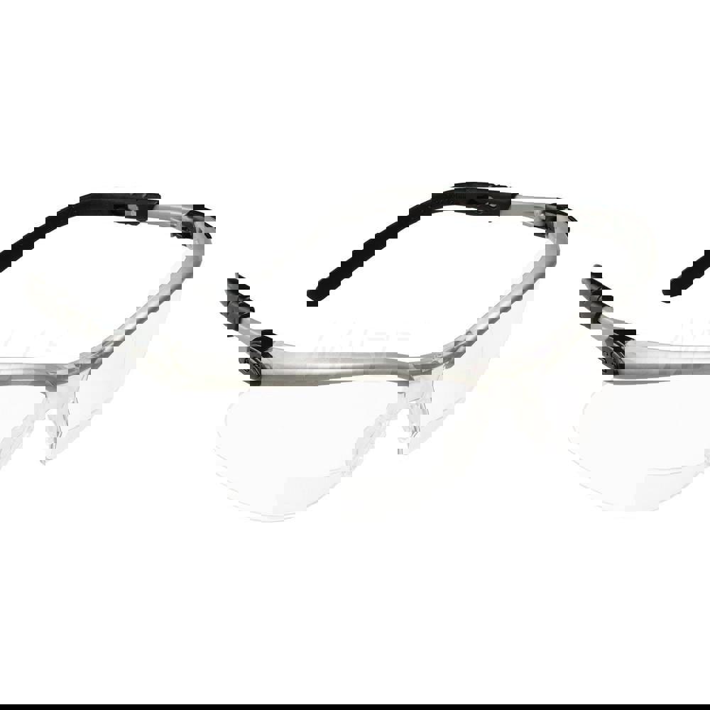 BX Molded-In Diopter Safety Glasses, 2.0+ Diopter Strength, Silver/Black Frame, Clear Lens