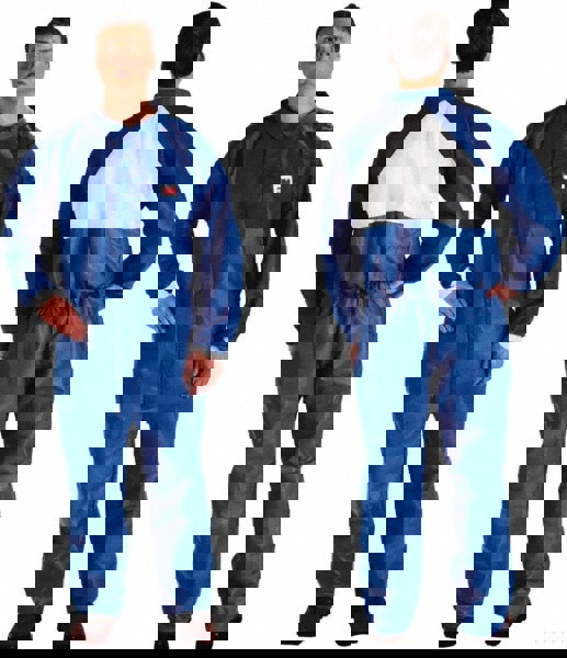 Disposable Coveralls: Size Large, Polypropylene, Zipper Closure