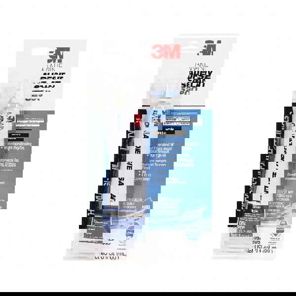 Marine Adhesive Sealant: 3 oz Tube, Black, Polyurethane