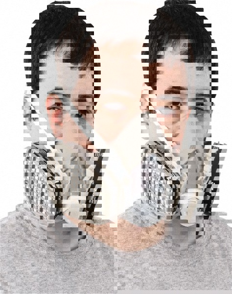 Half Facepiece Respirator with Cartridge: Medium, Thermoplastic Elastomer, Permanently Attached