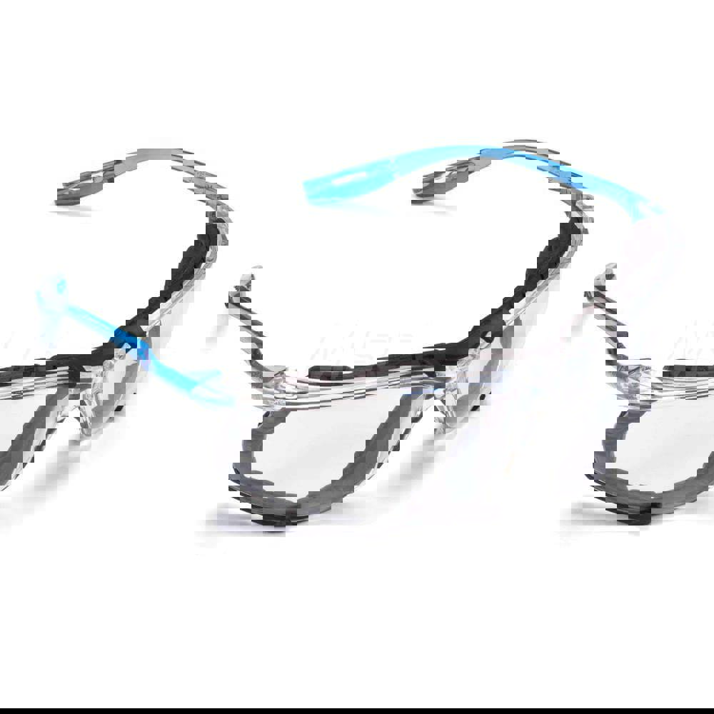 CCS Protective Eyewear with Foam Gasket, Blue Plastic Frame, Clear Polycarbonate Lens