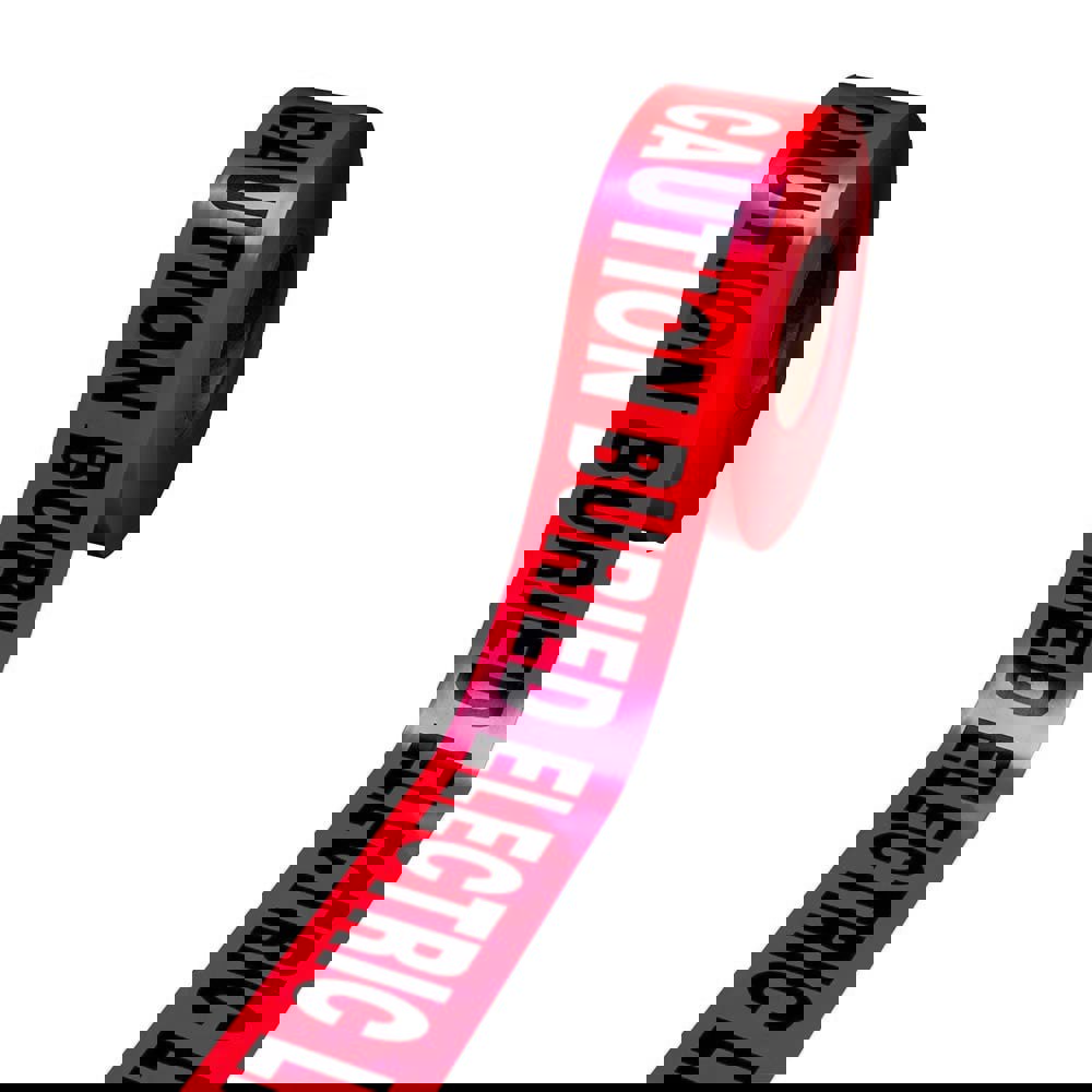 Underground Utility Marking Tape; APWA Color Meaning: Electric Power Lines, Cables, Conduit & Lighting Cables ; Roll Width: 3 ; Thickness: 4