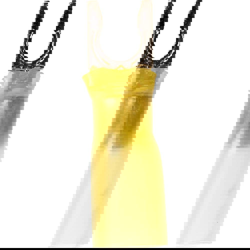 Locking Fork Terminal: Yellow, Partially Insulated, #10 Stud, Crimp