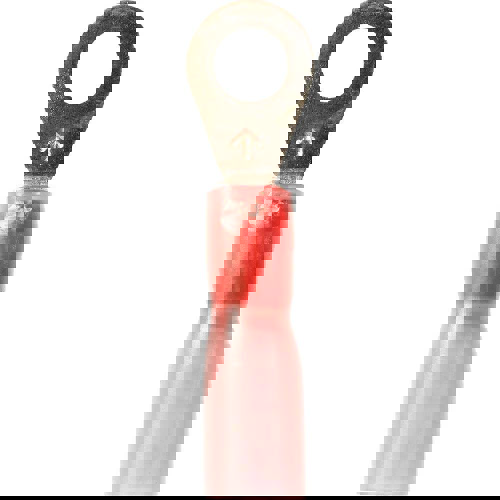 Circular Ring Terminal: Partially Insulated, 22 to 18 AWG, Crimp Connection