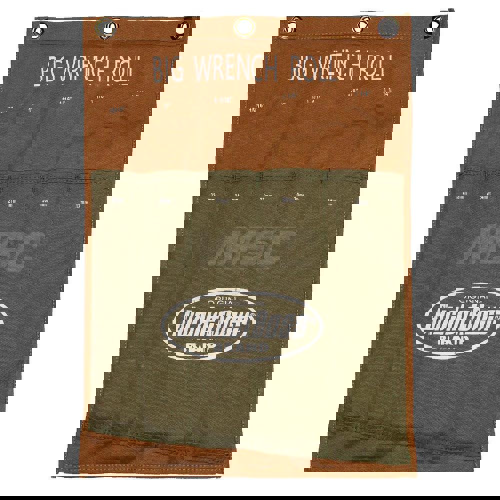 Heavy-Duty, Rollup & Tool Pouch: 5 Pockets, Canvas, Brown