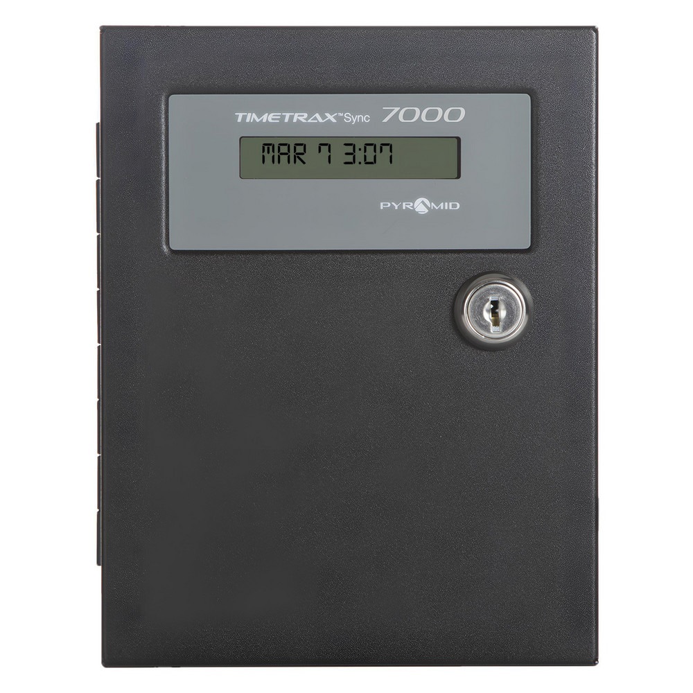 Time Clocks & Time Recorders; Punch Type: Manual ; Power Source: Electric ; Display Type: LCD Display ; Material: Metal ; Records: Message ; Color: Black
