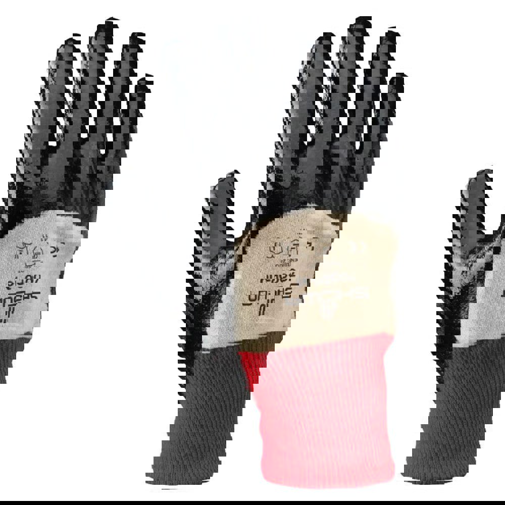 General Purpose Work Gloves: Large, Nitrile Coated, Jersey