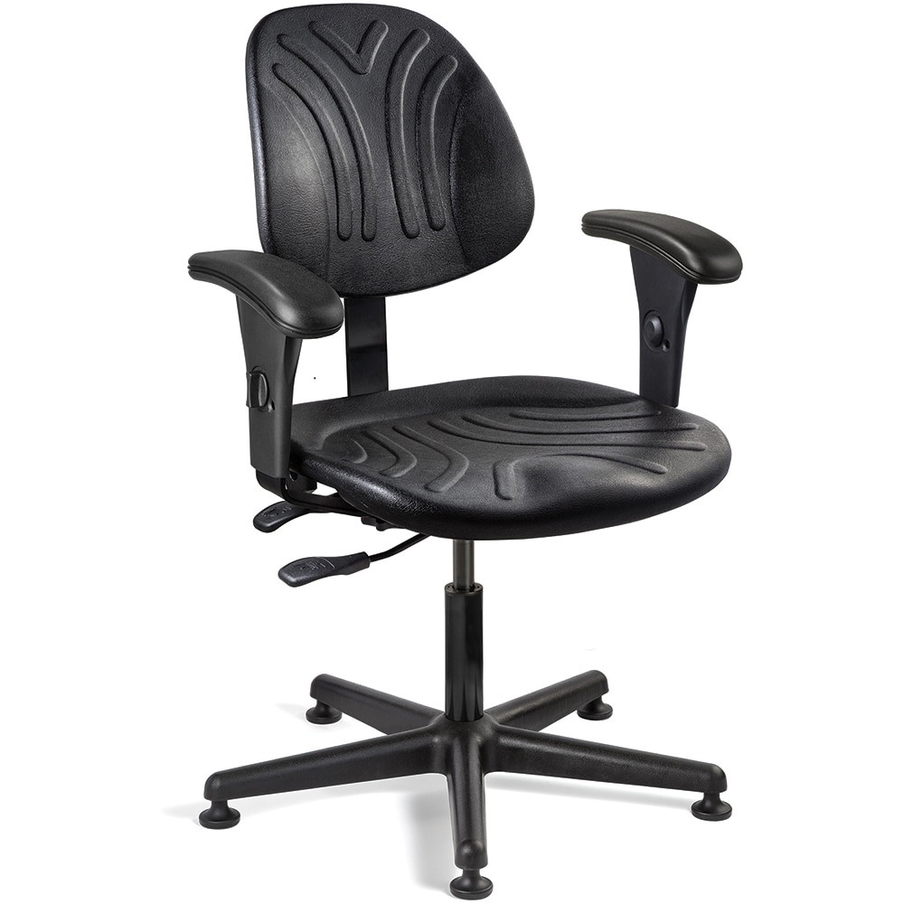 Task Chair: Polyurethane, Adjustable Height, Black