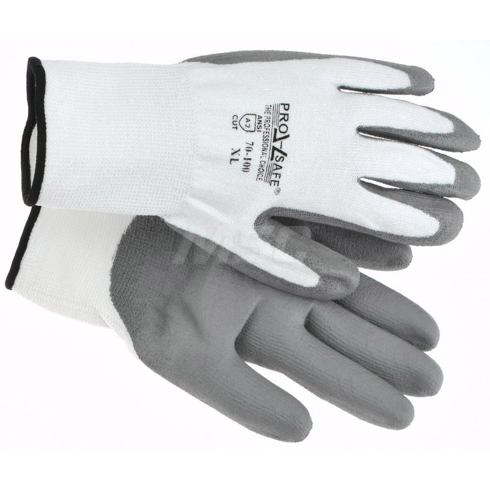 Cut-Resistant Gloves: PRO-SAFE Size X-Large, ANSI Cut A2, ANSI Puncture 1, Polyurethane, Dyneema
